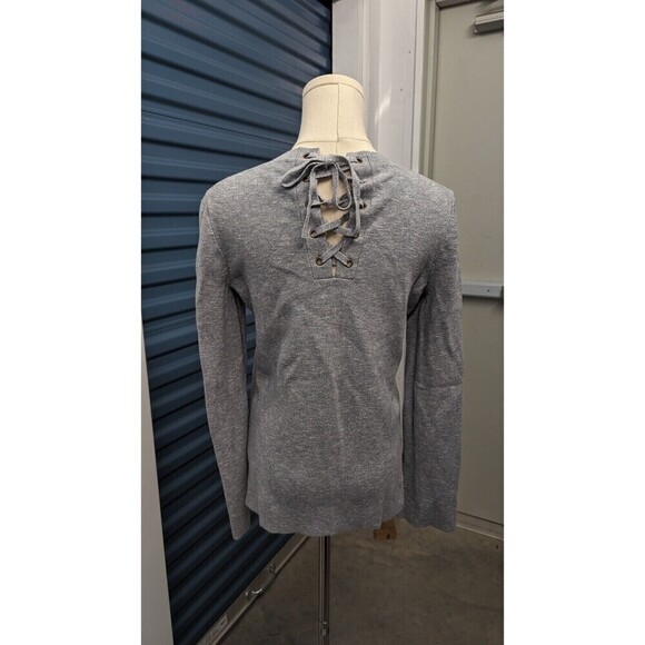 Madewell Laced Back Swingy Sleeves Cotton Round Neck Knit Pullover‎ Sweater XS - Picture 4 of 10